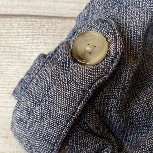 🦄 Time and Tru Heather Blue Paper Bag Shorts Small - Picture 5 of 10